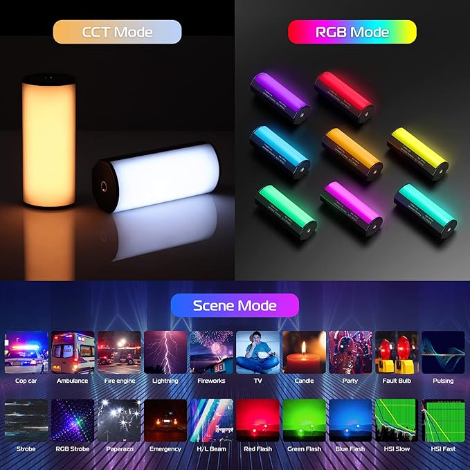 ULANZI RGB Light Wand, 360° Full Color Magnetic Mini Light Stick for Video Photography, 2500-9000K 2000mAh Rechargeable Handheld LED Light Tube for Painting Vlog TikTok YouTube