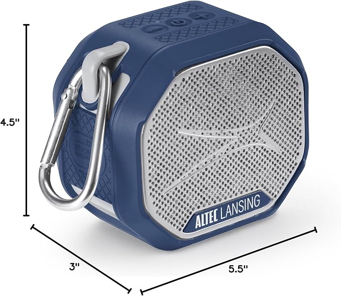 Altec Lansing HYDRATREK Magnetic Bluetooth Speaker, Waterproof IP67, Portable Speaker, True Wireless Pairing, USB-C Quick Charge, 3.7V 400mAh Battery, Voice Assistant, Perfect for Any Adventure