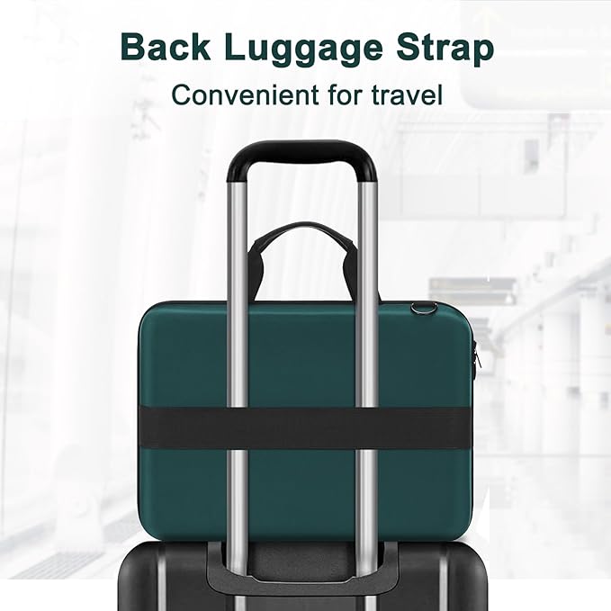 MOSISO Laptop Bag for Men,13-14 inch Computer Bag Compatible with MacBook Neo 13 /Air 13.6 / Pro/Air 13, HP, Dell, Lenovo, Asus, Hard Shell Laptop Case with Front Pocket&Shoulder Strap, Teal Green