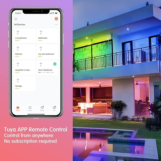 DAYBETTER Smart Light Bulbs, Alexa Light Bulb, WiFi Light Bulbs, RGBCW Color Changing Light Bulb A19 9W 800LM, Smart Bulbs that Work with Alexa & Google Assistant, 2.4Ghz only, No Hub Required,10 Pack