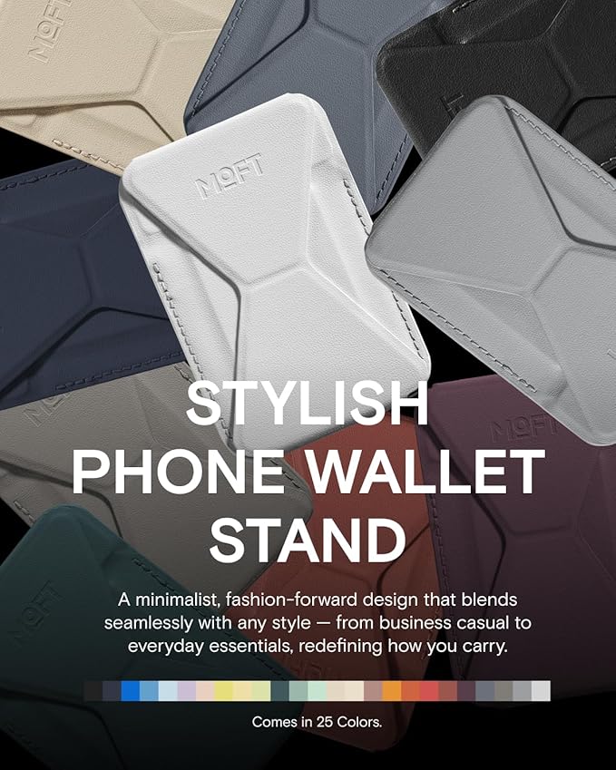 MOFT Magnetic Wallet Stand Compatible with iPhone 17/16/15/14/13/12 Series, Angle Adjustment & Magsafe Compatible MOVAS Phone Stand,Misty Cove
