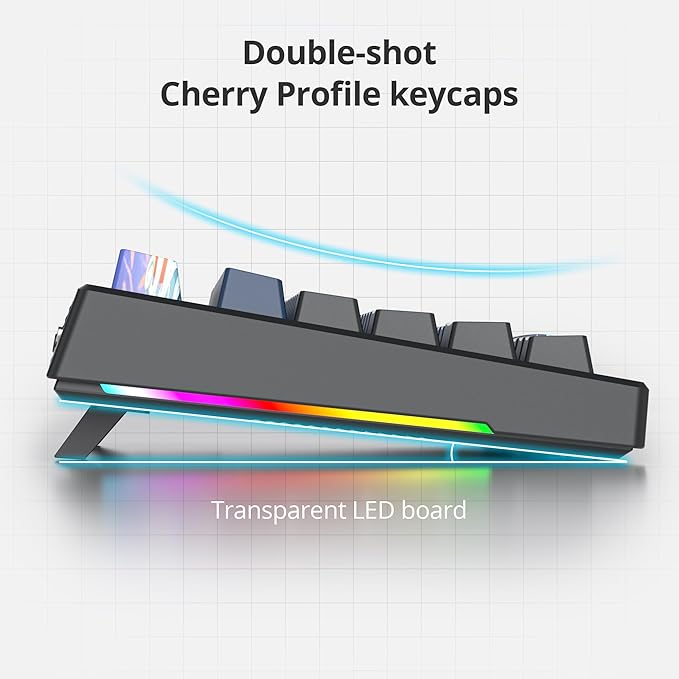 Owpkeenthy 96 Gaming Keyboard Gasket Mounted,100% Full Size Mechanical Keyboard Hot Swappable with Sound Absorbing Foam Pre-lubed Linear Switch South-Facing RGB Backlit for PC Laptop (Deep Sea)