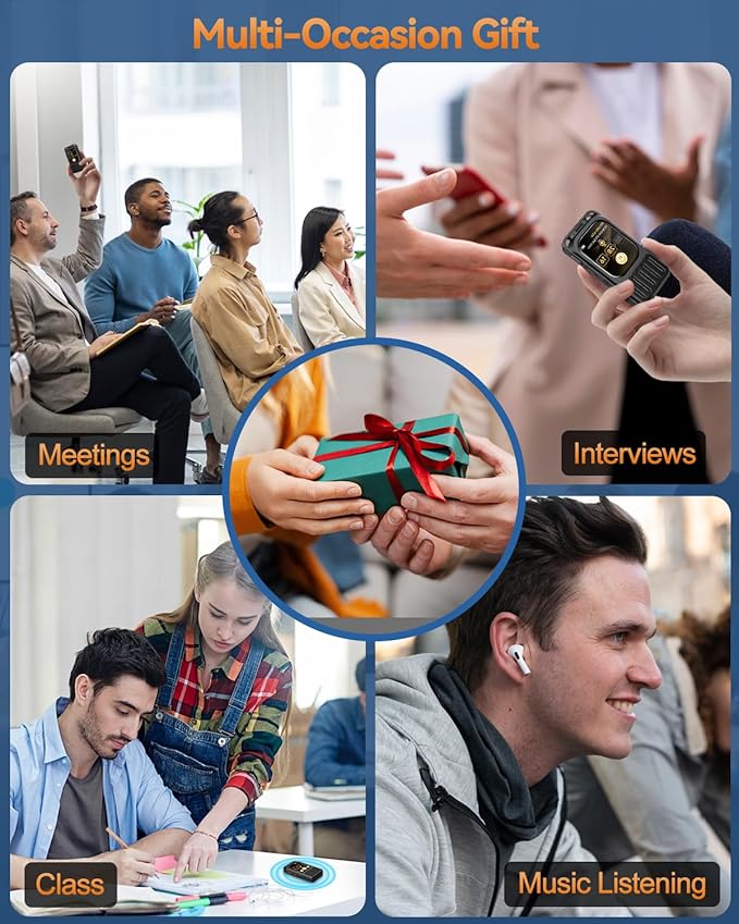 64GB Digital Voice Recorder with 2" Touchscreen & Bluetooth, 3072Kbps HD Dual Mic XIXITPY Audio Recording Device with Playback, Password, A-B Repeat, MP3 for Lectures, Meetings, Interviews