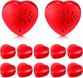Fabbay 12 Pack Voice Recorder for Stuffed Animal Push Button Sound Recorder Heart Shaped Recordable Button Voice Recording Button Box Device for Plush Toy Bear Module Record Messages, Red (60 Seconds)