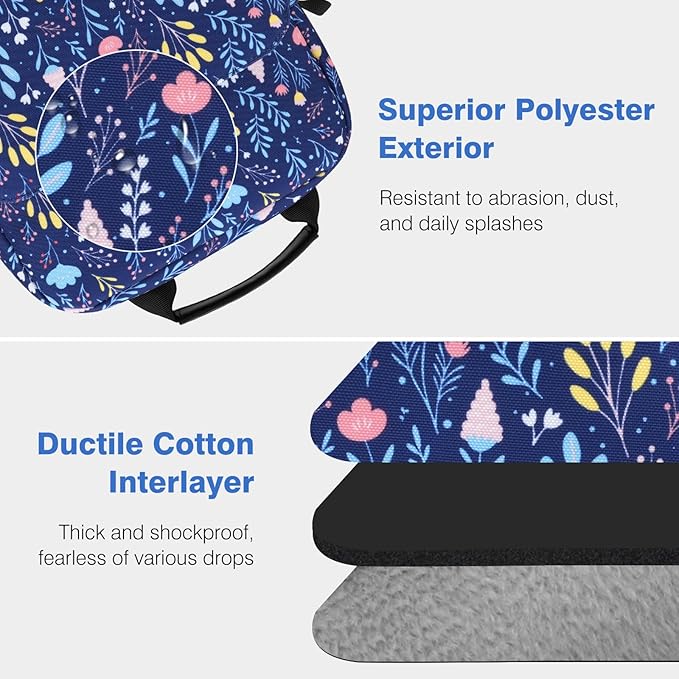 Dadanism 13 Inch Tablet Sleeve Shoulder Bag with Handle for iPad Pro 13" M4 2024, iPad Air 13", iPad Pro 12.9", Galaxy Tab S10+ Plus/S9 FE+/S9+ Plus 12.4", Remarkable Paper Pro 11.8", Night Blue
