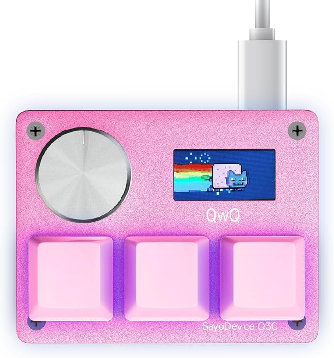 O3C Rapid Trigger Hall Effect Keyboard Suitable for OSU and Geometry Dash Rhythm Game Macro Keypad with Magnetic Linear Switches (Pink, Gateron KS-20 White Switch)