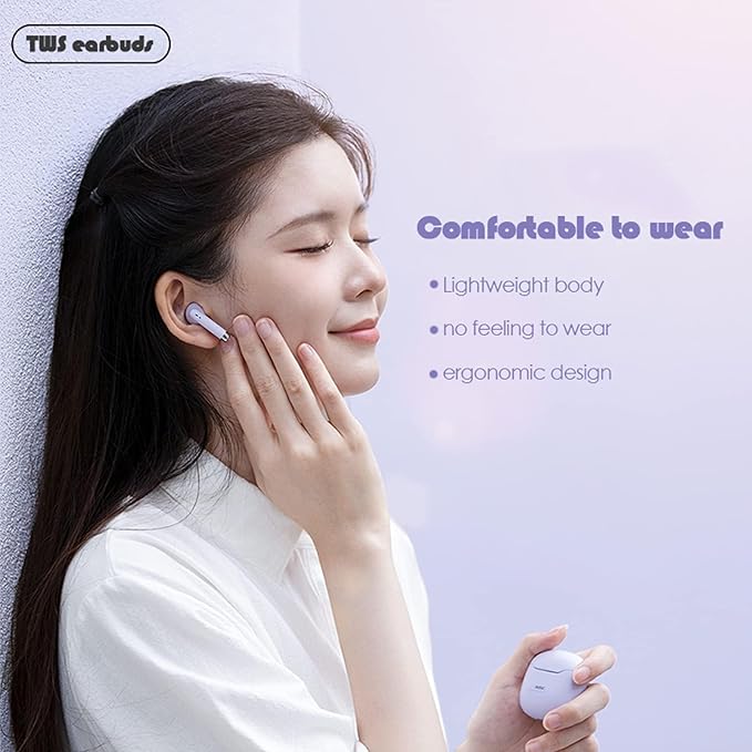 True Wireless Earbuds Bluetooth 5.3 with Microphone for Working Out Noise Canceling Blue Tooth Ear Buds Deep Bass TWS Wireless Earphones with Charging Case in Ear Headphone for iPhone Android Black