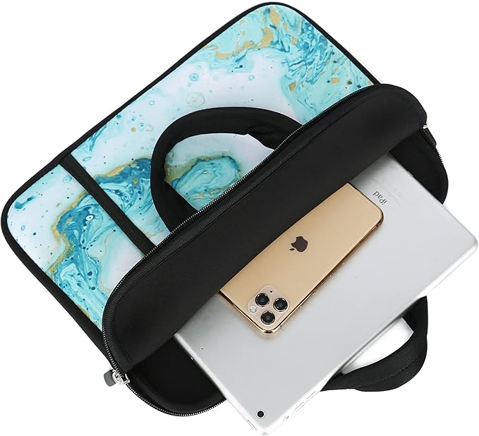 14 15 15.4 15.6 inch Laptop Handle Bag Computer Protect Case Holder Notebook Sleeve Neoprene Cover Soft Carrying Case with Extra Pockets for Dell Lenovo Toshiba HP Chromebook ASUS Acer(Vast Ocean)