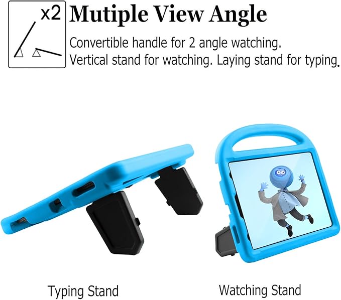 Kids Case for iPad Pro 11 2022/2021/2020 (4th/3rd/2nd Generation), Techcircle Child Shock Proof EVA Protective [Support Pencil Charging] Handle Stand Case for iPad Air 5/4 Gen 10.9" 2022/2020, Blue