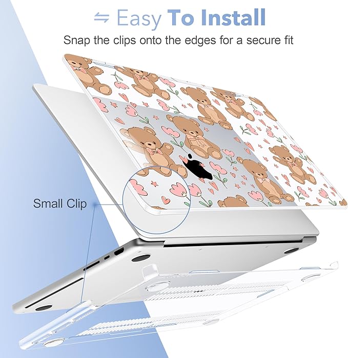 May Chen for 2026 MacBook Pro 14-inch M5 M4 M3 M2 M1 Pro/Max Chip, Release 2026 2025-2021, Model A3427 A3426 A3434 A3112 A3401 A3185, Plastic Hard Shell with Keyboard Cover, Cute Teddy Bear