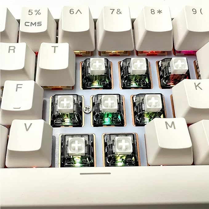 Kailh Box White V2 Switches for MX Mechanical Gaming Keyboard,5-Pin 45gf Clicky/Pre-Lubed/Dust&Waterproof Switches(White,90pcs)
