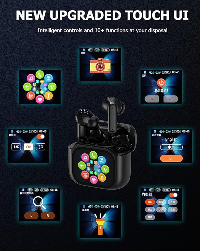 Xmenha AI Headphones Language Translator Translation Translating Earbuds Real Time for iPhone Android Earpiece Ear Buds Spanish Translator Device AI Earbuds Translate Earphones audífonos traductores