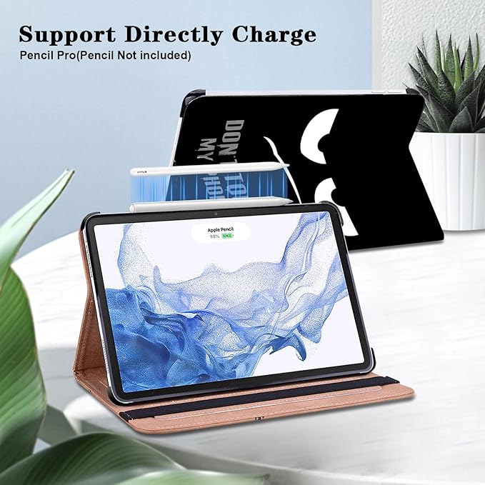 Case for iPad Air 13 inch (M4/M3/M2) 2026/2025/2024, PU Leather Stand Shockproof Cover with Pen Holder & Card Slots - Don't Touch