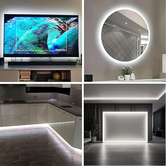 6.56FT White Neon Light Strip, 5V USB White Led Strip Lights with Touch Controller, Flexible Neon Rope Light for Bedroom, Party, Home Decor, Poster Lights