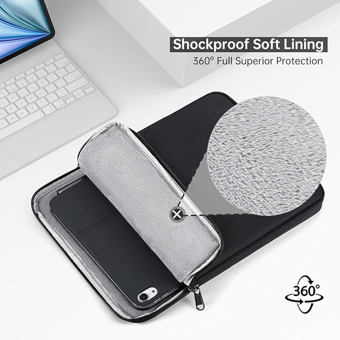 Tablet Sleeve Case for 13 inch New iPad Air M4 M3 M2 2026-2024, 13 inch iPad Pro M4 M5 with Magic/Smart Keyboard, Protective Travel Pouch Bag, Black
