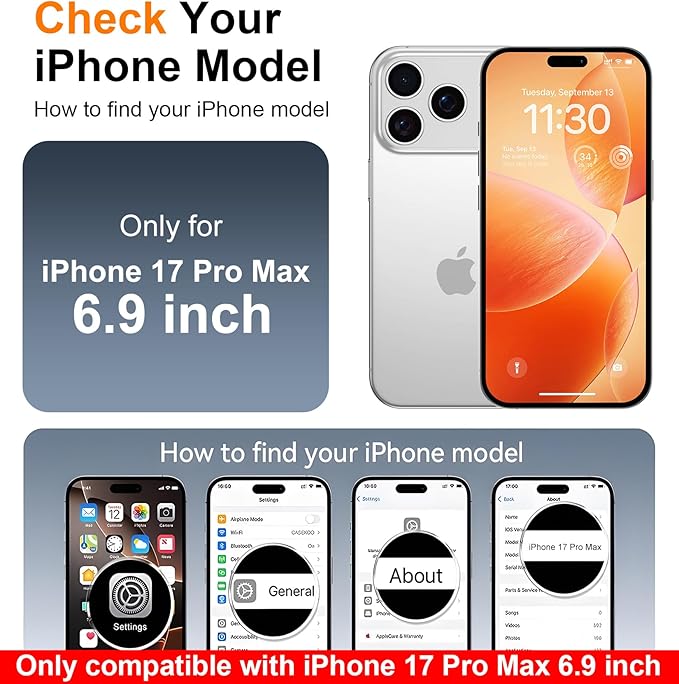 SPIDERCASE Magnetic for iPhone 17 Pro Max Case,with [3 Stand Ways] [Military Grade Drop Protection] with Invisible Stand Shockproof Slim Case for iPhone 17 Pro Max 6.9 inch,Clear