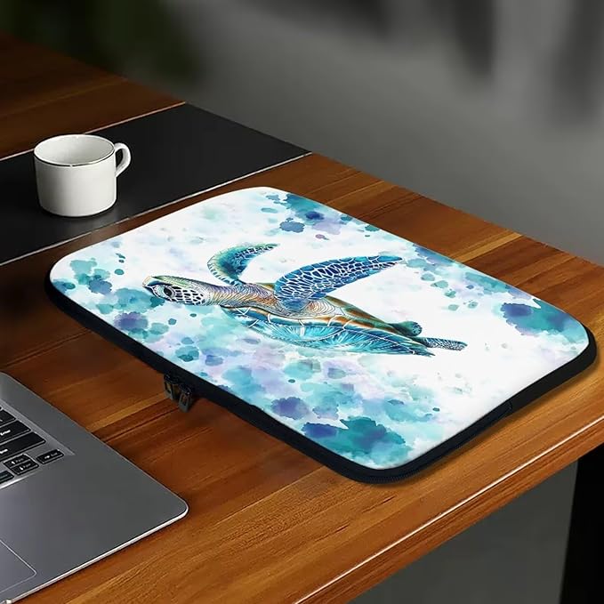 Sea Turtle Laptop Protective Sleeve for Women Men 12inch Computer Sleeve Bag Neoprene Laptop Bags Tie Dye Lap Top Case Suitable for Travel School Office Organizers Hippie