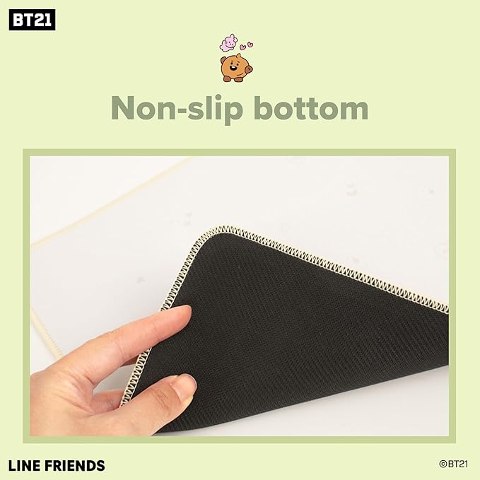 Hamee MY LITTLE BUDDY SERIES Desk Mat - Large Office Accessories - Cute Non-Slip Rubber Base Mouse Pad & Keyboard Mat - BT21 Desk Pad