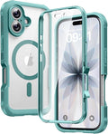 Diaclara Magnetic Designed for iPhone 17 Case 6.3 Inch Full Body Bumper,[Compatible with MagSafe] Military Drop Proof Cover with Built-in Touch Sensitive Anti-Scratch Screen Protector Green