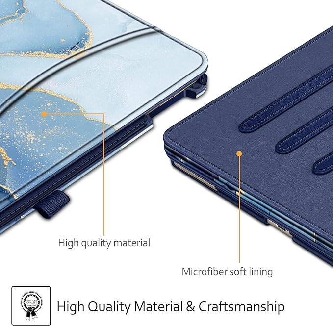 Fintie Multi-Angle Case, 2017/2015 iPad Pro 12.9 inch (Old Model) 1st & 2nd Gen Case - [Corner Protection] Folio Stand Cover with Pencil Holder & Pocket, Auto Wake/Sleep, Ocean Marble