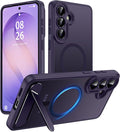 Magnetic for Samsung Galaxy S26+ Plus Case, [Compatible with MagSafe][Full Camera Protection][Built-in Invisible Kickstand] Translucent Matte Phone Case for S26 Plus 6.7" - Purple