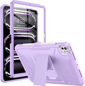 Soke Case for iPad Pro 11 Inch (M5) 2025/ (M4) 2024, with Built-in Screen Protector & Kickstand, Rugged Full Body Heavy Duty Protective Cover with Pencil Holder - Violet