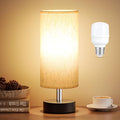 PartageiZ Small Table Lamp with LED Bulb - 3 Color Temperatures for Bedroom, Nightstand, Minimalist Night Stands, Desk, Kids, Living Room, Office, Dorm