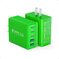 2 Pack 50W USB C Fast Charger Block,5-Port Type C Wall Charger Brick,2 USB A & 3 USB C PD3.0 Power Adapter Multiport Charging Plug Box for iPhone 13/14/15/16/17,Pad Mini/Pro, Cellphones(Green)