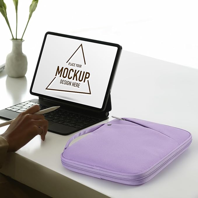 MoKo 9-11 Inch Tablet Sleeve Carrying Case with Handle, Padded Protective Travel Bag for New 11-inch iPad Air 4 2026/Pro M5/ A16, iPad 10th/Air 5/4th 10.9, i-Pad 9/8th 10.2,Tab S9/S8 11, Purple