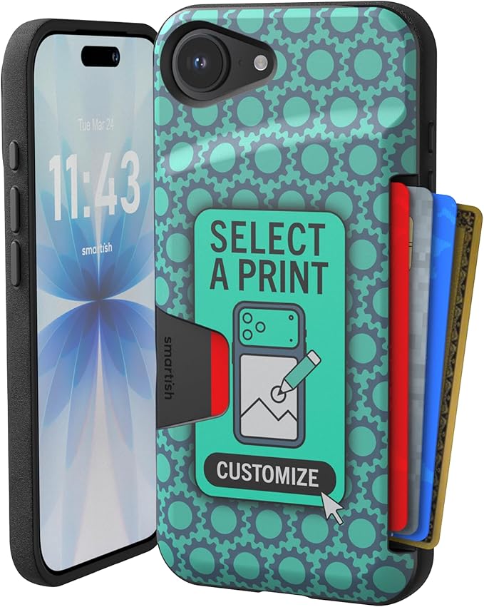 Smartish® iPhone 17e/16e Wallet Case - Wallet Slayer Vol. 1 [Slim + Protective] Credit Card Holder - Drop Tested Hidden Credit Card Slot Cover for Apple iPhone 17e/16e - Custom Prints