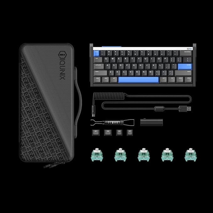 IQUNIX EZ60 Gaming Keyboard, 60% RGB Mechanical Keyboard, 61 Keys with Star Trail Magnetic Switches, Rapid Trigger, Adjustable Actuation, Double Shot PBT Keycaps, for Win/Mac Laptop PC