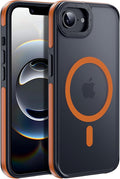 Strong Magnetic for iPhone 16E/17E Case [5X Military-Grade Protection] Compatible with fit MagSafe Shockproof Translucent Slim Thin Case for iPhone 16E-6.1", Orange Bumper