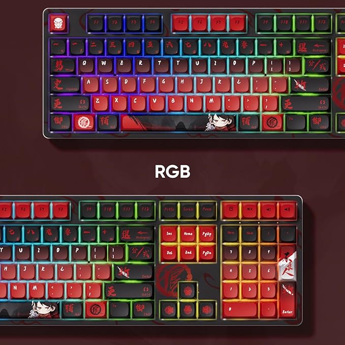 Akko Wireless Gaming Keyboard The Degenerate 5108B Plus Hot-Swappable Tri-Mode Mechanical Keyboard RGB Backlight, Piano Pre Lubed Switch