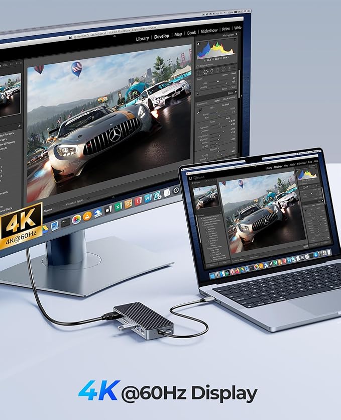 ORICO USB-C Hub with M.2 SSD Enclosure, 8-in-1 USB C Docking Station Fits M.2 NVMe/SATA SSD, 10Gbps, 4K@60Hz HDMI, 100W PD, SD/TF Card Reader
