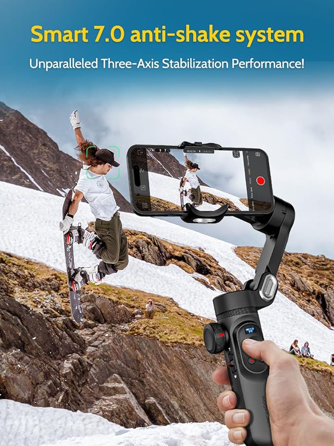 AOCHUAN 3-Axis Gimbal Stabilizer for Smartphone Smart X Pro & B10 Storage Bag & E10 Extension Rod