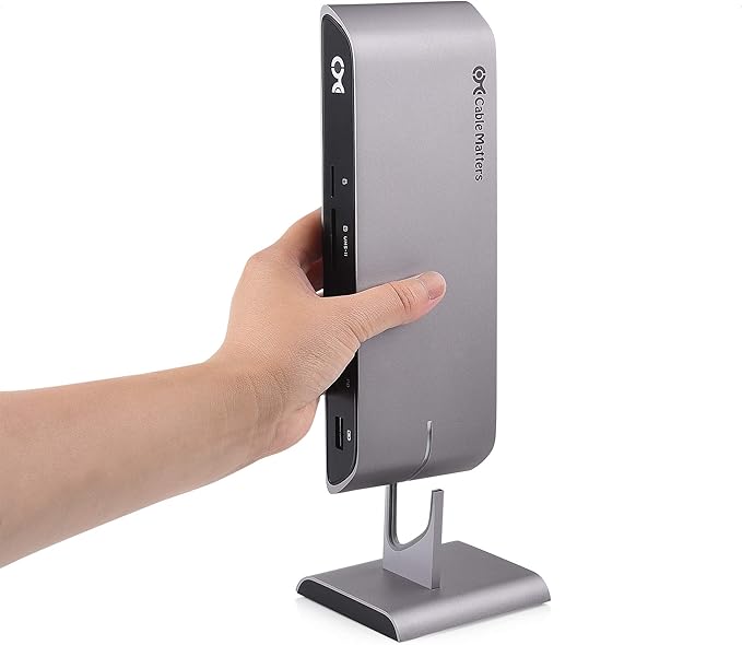 Cable Matters USB C Dock for Windows - Dual 4K DisplayPort, 80W Charging, SD Card Slot, 10Gbps USBA/USBC Port, Gigabit Ethernet - Thunderbolt 4 / USB4 Compatible USB C Docking Station