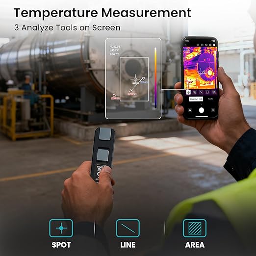 Wireless Thermal Imaging Camera, 512×384 Super Resolution, Thermal Imager for Android & iOS Smartphones, 256x192 IR Resolution, Infrared Camera Gadget for Home Inspection, HVAC, Cooking