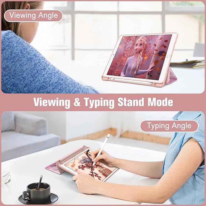 Fintie Hybrid Slim Case for iPad Air 3rd Generation 10.5" 2019 / iPad Pro 10.5 Inch 2017 - [Built-in Pencil Holder] Shockproof Cover with Clear Transparent Back Shell (Dreamy Marble)