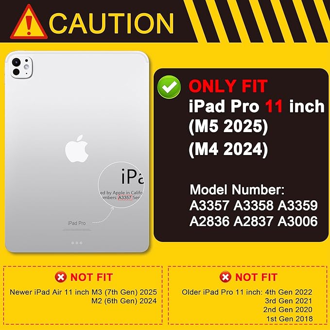 TWOLSKOO Case for iPad Pro 11-inch (M5 2025 / M4 2024), Clear Acrylic Back with TPU Bumper, Pencil Holder, Trifold Stand, Auto Sleep/Wake, Cow Print