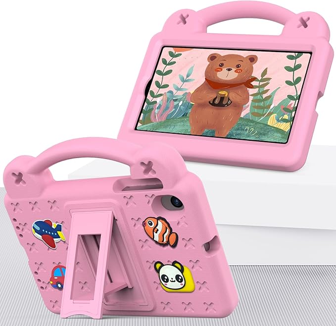 AKABEILA Compatible with ONN 10.1(4th Gen, 2024)/Teclast M50 HD 10.1/Teclast M50 Pro 10.1(2023)/Blackview Tab 80 10.1(2023) Tablet Case, Case with Shoulder Strap Handle & Pen Tray, Pink