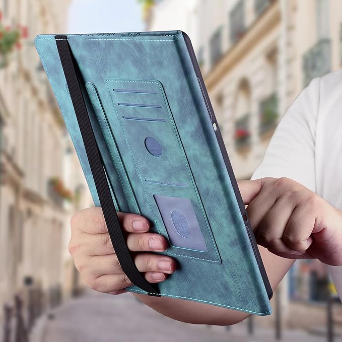 Case for iPad Pro 11 Inch (M5/M4) 2025/2024, Auto Wake/Sleep Slim PU Leather Folio Cover with Multi-Angle Stand and Pen Holder, Light Green