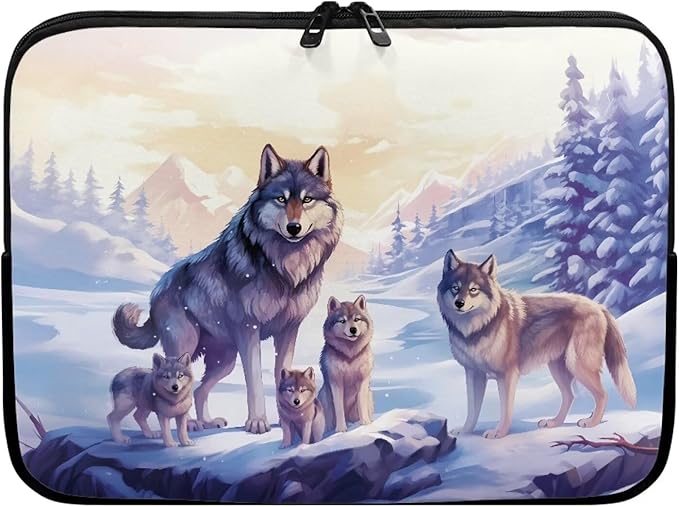 Cool Wolf Laptop Sleeve for Women 15 inch Lap Top Case Portable Laptop Accessories with Versatile Uses Computer Sleeve Laptop Pouch Ideal Gifts for Holidays Purple, 240703BZ1403012