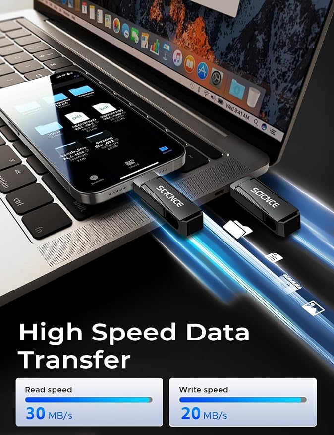 256GB Phone Flash Drive Photo Stick, USB Memory Stick for Photo Video Backup & Storage, No APP Required, Compatible with iPhone iPad Android PC, Space Gray
