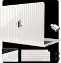MEEgoodo Case for M5/M4/M3/M2 MacBook Air 15 inch Case 2026 2025 2024 2023, Laptop Shell Fit Model (A3448/A3241/A3114/A2941) for MacBook Air 15.3-inch, Beige Stripes