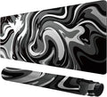 Rcege Large Mouse Pad for Desk - Gaming Mouse Pad with Stitched Edges, Anti-Slip Base for Keyboard and Mouse(Black & White Abstraction, 23.6L x 11.8W inches)