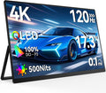 Newsoul 4K QLED Portable Monitor 120Hz Gaming Monitor, 100% DCI-P3 | 2000:1 Contrast | Fast IPS 0.1ms, Built-in Stand | VESA | Speaker, USB-C HDMI Portable Screen for Laptop, Phone, Game Console