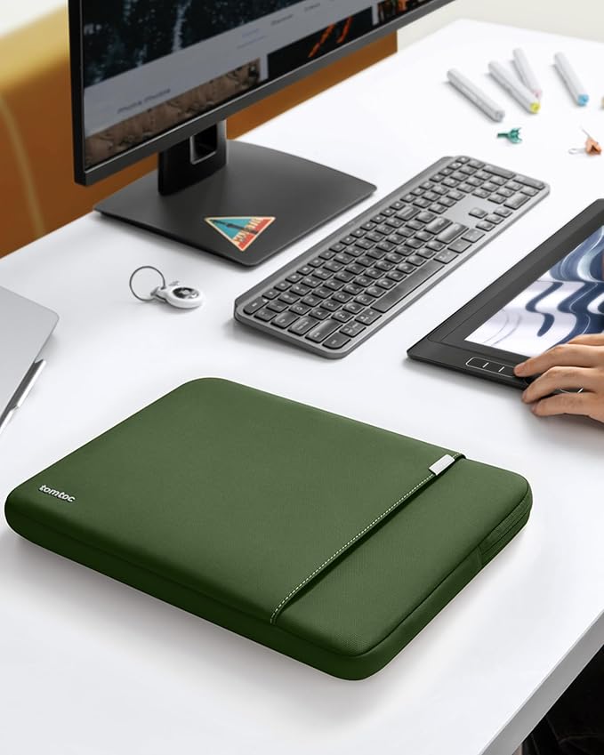 tomtoc 360° Protective Laptop Sleeve for 16-inch MacBook Pro M5 Pro/Max (2026) A3428 A3429, M4/M3/M2/M1 A3403 A3186 A2991 A2780, Water-Resistant MacBook Case Bag with Accessory Pocket Fits Dell XPS 16