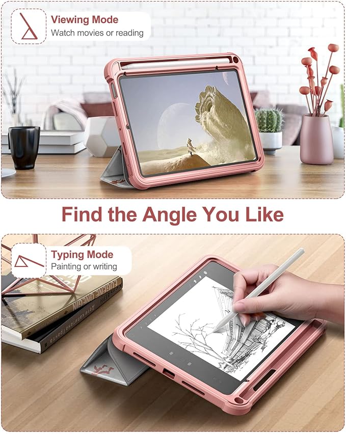 Case for iPad mini 7 (A17 Pro) 2024 & iPad mini 6 2021 Case, [Built-in Screen Protector][Auto Sleep/Wake][Pencil Holder] iPad mini 6th Generation 8.3-inch Soft Leather Flip Cover with Stand, Marble