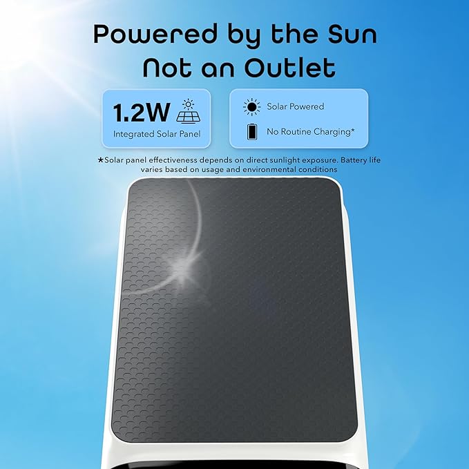 Geeni Falcon Smart Solar Battery Camera 2K+ – Outdoor Camera Wireless, Weather Resistant with Solar-Powered Battery, Motion Alerts, Color Night Vision, Two-Way Audio — 1-Pack, White
