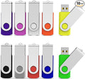 Aiibe 10 Pack 128GB Flash Drive USB Drive Thumb Drives USB 2.0 Memory Stick Jump Drives 128GB USB Flash Drive Bulk (10 Mixed Colors: Black Blue Red Green Orange White Yellow Pink Purple Silver)